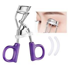 Zhejia Eyelash Curler, Partial Viewer, Eyelash Curler, Popular, Firm Curl, Natural Curve, Stainless Steel, Durable, Makeup, Easy to Carry, Easy to Use, Women's, Purple