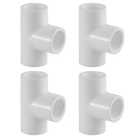 Lesso America 401 Series PVC Pipe Fitting - Tee - Schedule 40 (White) - 6" (SOC x SOC x SOC) 4 PCS/High-Flow Capacity/Plumbing, Irrigation, Pool, Spa, DIY Projects/NSF Certified (401-060)