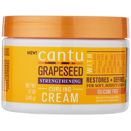 Cantu Crema de rizos fortalecedora de semilla de uva, 12 onzas