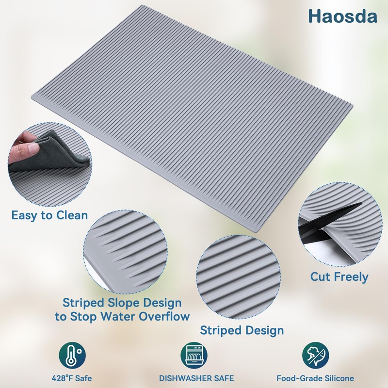 Silicone Refrigerator Shelf Liners Non Slip Fridge Drawer Mats Waterproof