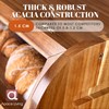 Arise Stylish Acacia Bread Box for Kitchen Countertop, Extra Large