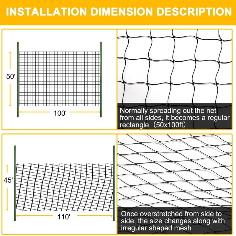 BSTPCOO Bird Netting - 50ft x 100ft Heavy Duty Nylon
