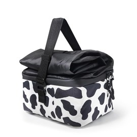 MOV COMPRA Insulated Snack Bag- Women Reusable Sandwich & Snack Bags, Leakproof Food Storage Small Lunch Bag for Picnic,Work（Cow Print）