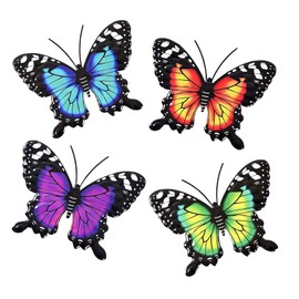 AstraGlam Metall Schmetterling Wanddeko – 4er Set Schmetterling Hängedeko für Außenwand, Zaun oder Innenbereich, Garten Deko für Terrasse, Balkon, Wanddeko Outdoor, Wanddeko