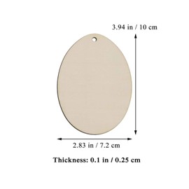 Egg Blank Wooden Hanging Ornaments Egg Shaped Wood DIY Craft Cutout Wooden Slices Embellishments with Hole Hemp Ropes Gift Tag for Easter Wedding Birthday Christmas Decoration (2.83x3.94 in, 20-Pack)