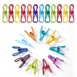 45 Pcs Chip Clips - 2 Inch Random Multi-Colored Waterproof Metal Clothes Pins for Bag, Food, Chips, Paper