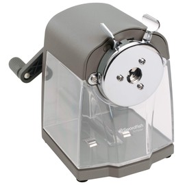 Swordfish ‘Scholar’ Multiple Size Desktop Manual Pencil Sharpener with Replaceable Helical Blade[40104] 8–12mm ,grey