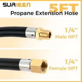 SURIEEN 1/4’’ NPT Propane Extension Hose, Soft Nose POL Propane Gas Fitting LP 1/4" NPT Male & ME318P Propane Tank Adapters, Replacement for Gas grills, Turkey Fryers, Fire Pit, Mr Heater.RV Equipment