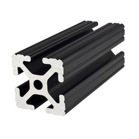 8020, 1515, 15 Series 1.5 Inch x 1.5 Inch T-Slotted Aluminum Extrusion DIY Extruded Linear Slot Bar Rail 80/20 (Black Anodize, 24" Long)
