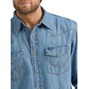 Wrangler Western Men's Denim Collection Snap Shirt, Light Wash Denim,