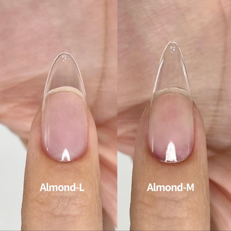 Almond Medium Soft Gel Tips, Venares Pack of 500 Artificial