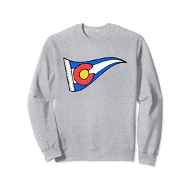 Colorado Cool State Flag Pennant Distressed Retro Graphic Sweatshirt