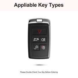 SHANGHONG for Land Rover Key Fob Cover with Keychain, Genuine Leather Crystal Key Case Protection Shell Compatible with Land Rover Vogue Range Discovery Rover Sport (Red)