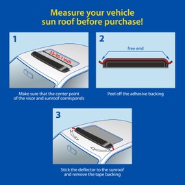 Goodyear Shatterproof Sunroof Wind Deflector 37.8", Tinted Sun and Moonroof Visor for Deflecting Noise, Rain, and Windy Weather, Car Accessories, Sun Shade Light Tint - GY004900
