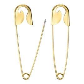 M METERXITY 2-Pack Large Safety Pin, 5.4 in(137mm) Zinc Alloy Heavy Brooch Pin for Sewing Clothes/Costume/Skirts Garments/Craft Supplies, Decorative Safety Pins [Light Gold]
