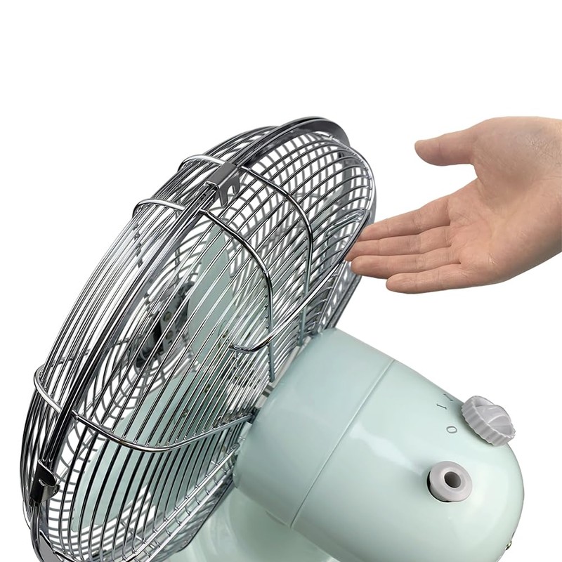 Good Housekeeping 92604 All-Metal 12" Retro Desk Office Table Fan