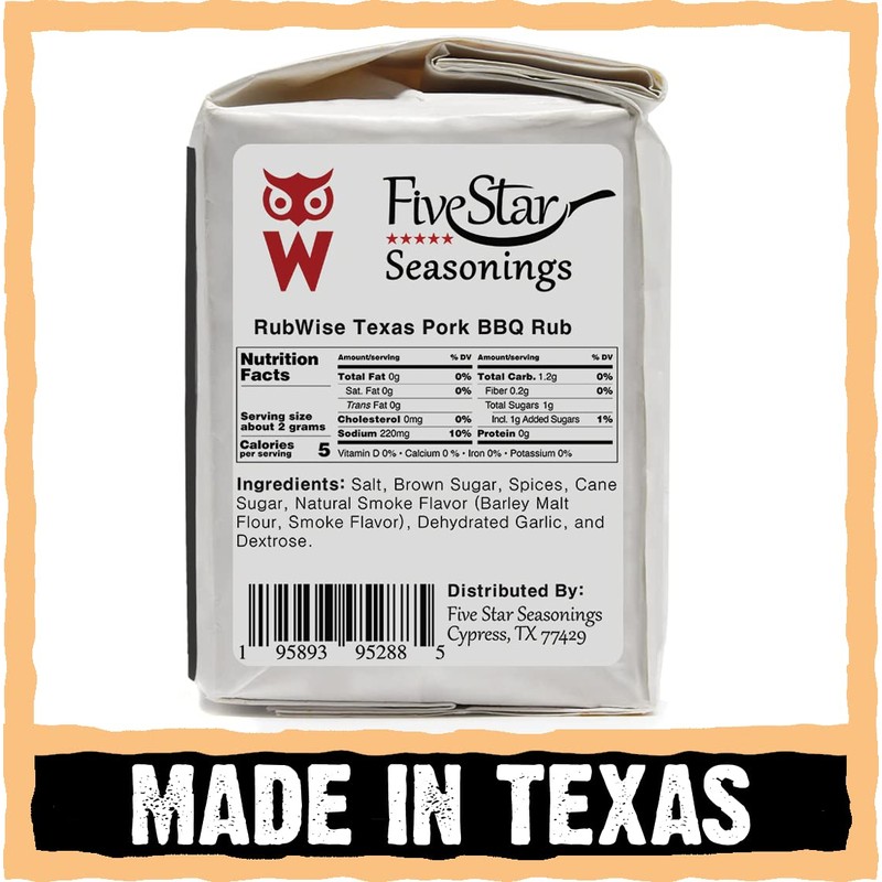 RubWise Texas Style BBQ Pork Rub (1lb) No MSG |