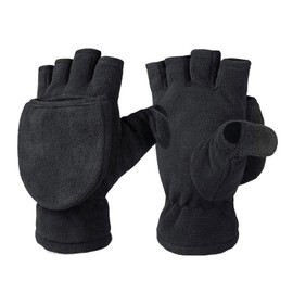 Anwangda Winter Gloves, 1 Pair Winter Warm Gloves, Fingerless Polar Fleece Gloves, Mittens, Fingerless Warm Gloves, Windproof Gloves with Flip Cover for Men and Women