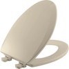 Bemis 1500EC 146 Almond Elongated Molded Wood Toilet Seat with