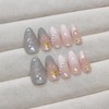 ONPRESS 24Pcs Ocean Shell Press on Nails Medium Almond Fake