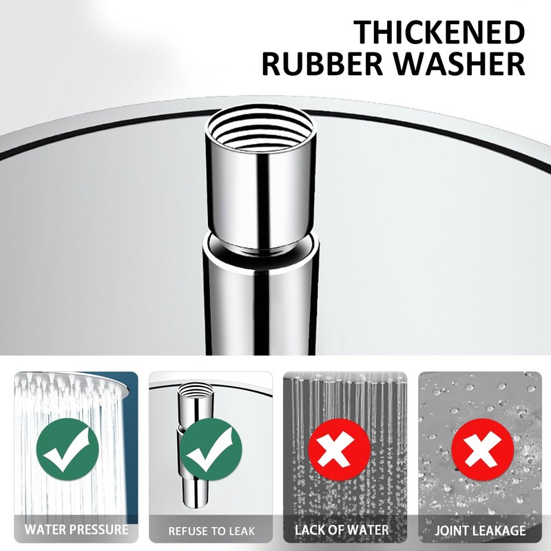 1 x Round Shower Head, Rain Shower Head Made of