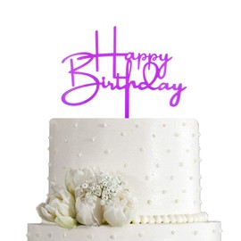 Decoración para tarta de cumpleaños con texto en inglés «Happy Birthday»