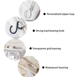 Travel Toiletry Bag for women,Toiletry Bag Hanging for Travel Accessories,A portable bag suitable for storing toiletries, toothbrush sets, cosmetics, and accessories during travel，beige