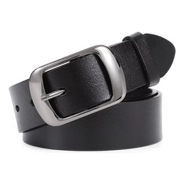 Cinturones Para Mujere, Cinturón De Vestir Para Mujer,Cinturón de Vestir Ajustado para Mujer para Jeans,Cinturón de cuero Pu artificial suave(Largo110 cm) (Negro)