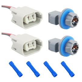 2PCS Rear License Plate Light Socket with Harness & 4PCS Sleeves,License Plate Lights Socket Replacement Part Number WPT-1204 Compatible with Lincoln Ford,Practical Car Sockets