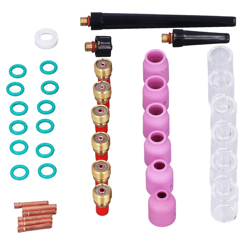 40Pcs TIG Welding Torch Accessories Kit Collet Alumina Nozzle Gas
