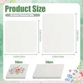 Watercolor Paper, 100 Pcs Watercolor Paper Pad, Watercolor Paper Bulk for Students, Artists, Sketch Painting