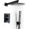 RTTWYYUU Matte Black Shower Head and Handle Set 8 Inch,