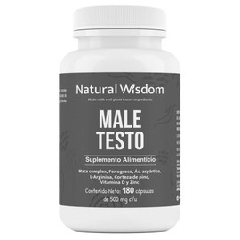 Male Testo Precursor de Testosterona para Hombres con Maca Complex L Arginina Fenogreco Vitamina D3 con 180 caps | Vigor Rendimiento Físico | Mens Tes