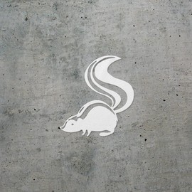 Decal Stickers of Cute Little Skunk (White) (Set of 2) Premium Waterproof Vinyl Decal Stickers for Laptop Phone Accessory Helmet Car Window Mug Tuber Cup Door Wall Decoration - ANDstic502616WH