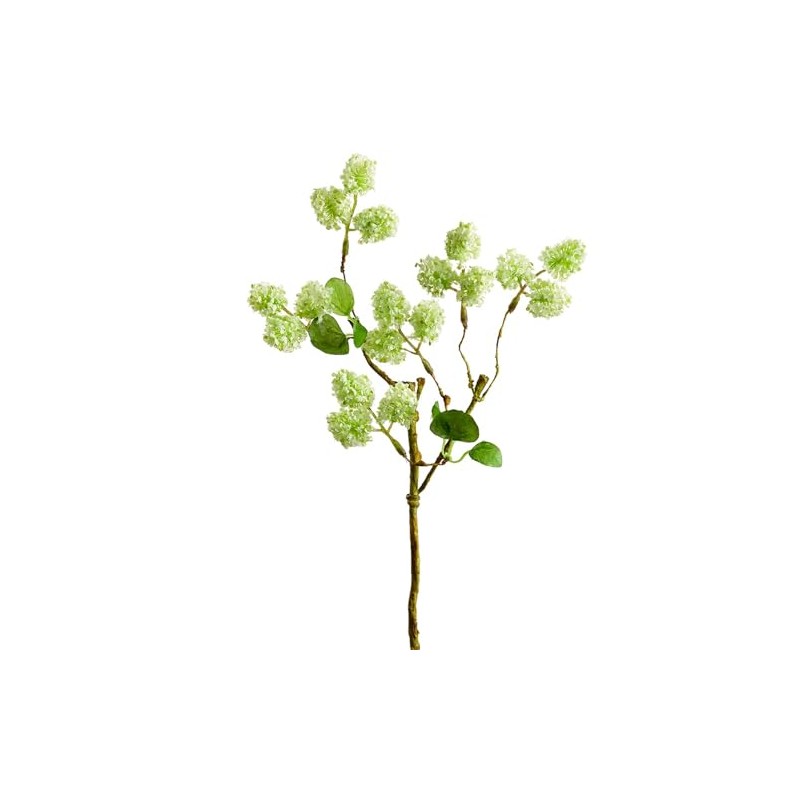 14" Mini Silk Viburnum Flower Stem -Green (Pack of 12)