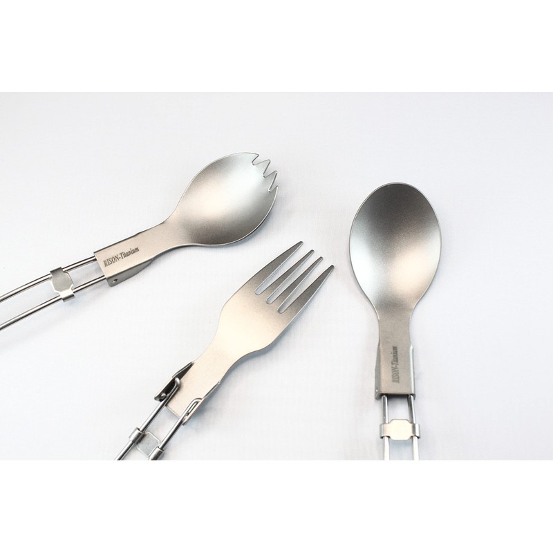 RISON-Titanium Folding Spoon Ultra Light and Premium Quality 2PCS Camping