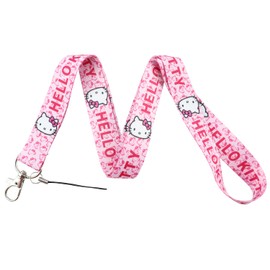 Rondlaho Kitty Cat Lanyard for Keys Key Chain Clip Neck ID Badge Wallet Holder Lanyard (GS-Kitty A)
