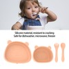 4pcs Children Plate Utensils Set Silicone Suction Bowls Set Toddler