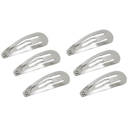 MAHAVIMOKSA 30pcs Large Size Barrettes Women Metal Snap Hair Clips for DIY Craft (80mm/3.15", Silver-Teardrop Shape)
