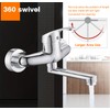 Wall Mounted Kitchen Tap Wall Mounted 360 Degree Rotatable Wall