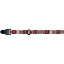 Fire & Stone 531065 Folklore Edition Jacquard Guitar Strap Width 50 mm Red / Silver / Black
