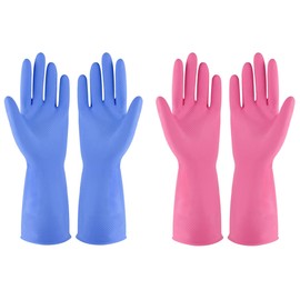 Rubber gloves dishwashing 2 or 4 Pairs for Kitchen,Cleaning gloves for household Reuseable.