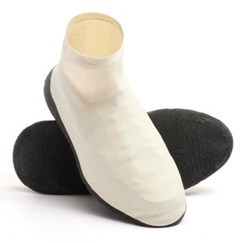 BIFOGOGE Waterproof Shoe Covers Reusable Foldable Non-Slip Rain Shoe Covers With Reinforced Rubber For Men Women (M,White)
