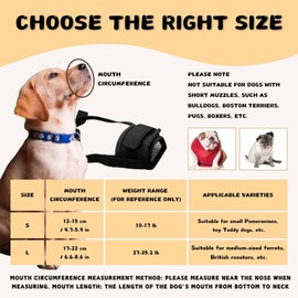 KEYRI 2 PCS Dog Mask Breathable Mesh and Durable Dog Muzzle with Adjustable Loop Dog Training Muzzle Prevent for Barking Eating Biting and Chewing Ideal for Longer Nosed Dogs (Black, Small)