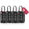 OW-Travel Suitcase Locks 4 Pack Black. 4 Digit TSA Approved