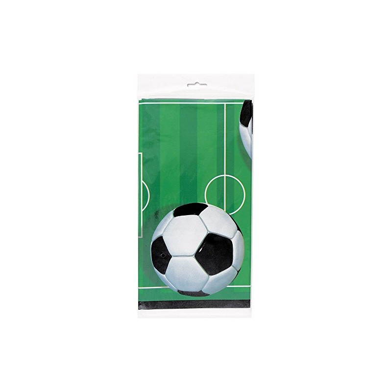 3D Soccer Rectangular Plastic Table Cover - 54" x 84"