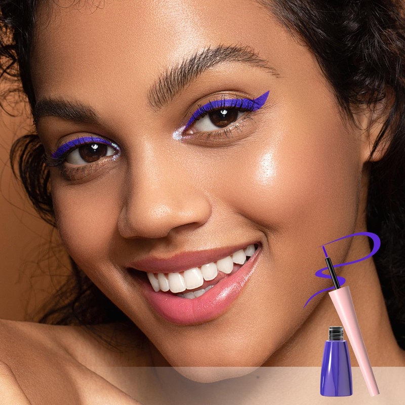 Boobeen Liquid Eyeliner Pen, Coloured Eyeliner Waterproof and Smudgeproof, Eyeliner