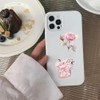 50Pcs Transparent Pink Aesthetics Stickers, for Scrapbooking, Journaling, Photo Albums,