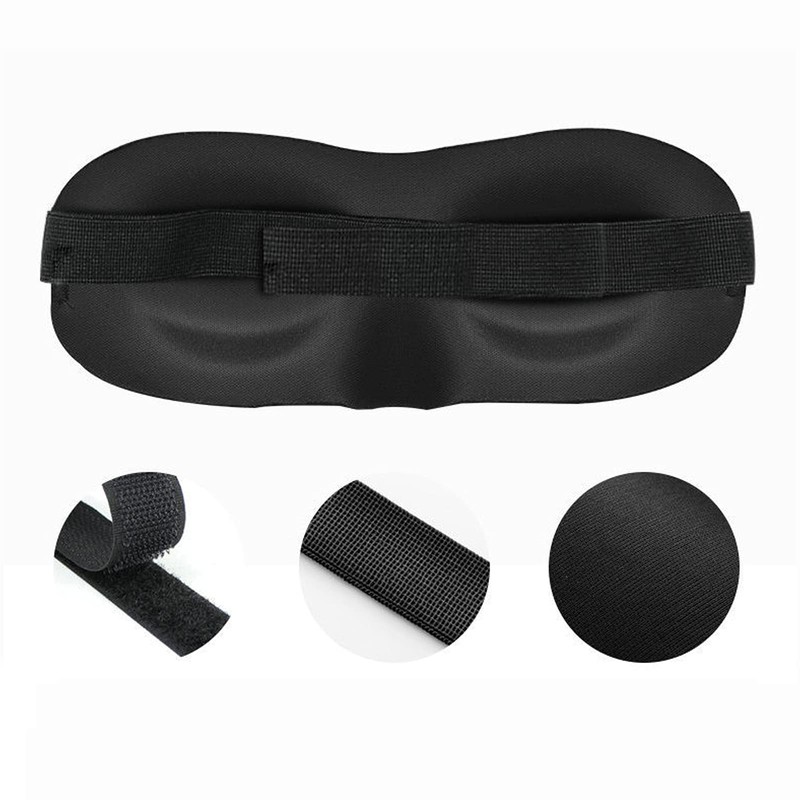 Wacnune 2 Pcs Black 3D Eye Mask Elastic Strap, Soft
