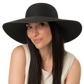 Stetson Dawson Toyo Floppy Hat UV Protection Women's Summer, black, S